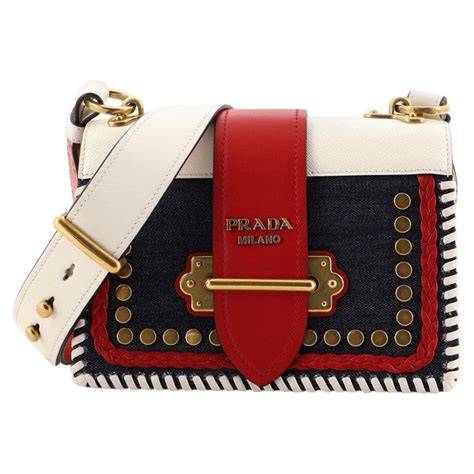 Prada Embroidered Small Cahier Crossbody Bag 